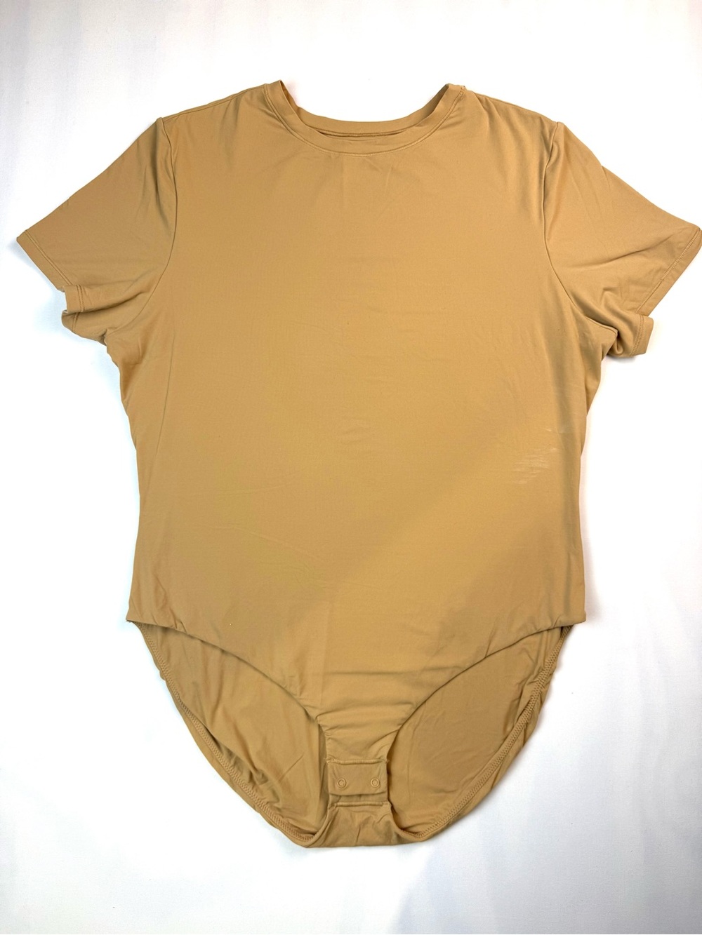 SKIMS Fits Everybody T Shirt Bodysuit Tan Nude 2X Short Sleeve Crew Neck Stretch
